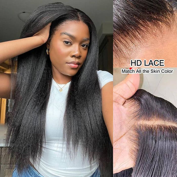 [2Wigs 26inch] Body Wave & Kinky Straight 3S Install 8x5 Closure HD Lace Glueless Wig
