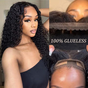 8x5 curly pre cut lace wig-with bleached knots