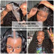 Deep Wave 4x4/5x5 Pre Cut HD Lace Closure Wig Human Hair Ready & Go Glueless Wigs-Air Wig