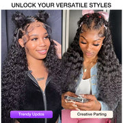 [2Wigs 220%] Deep Wave & Silky Straight Pre Bleached Pre Cut HD Lace Wear Go Glueless Wig