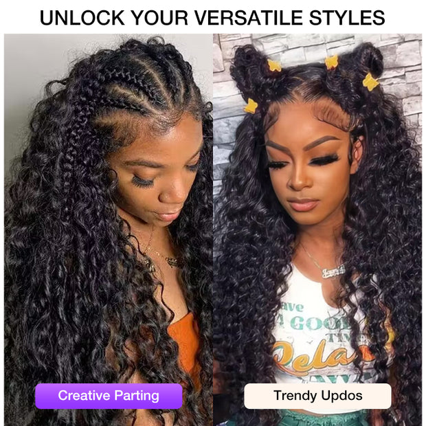 Deep Wave 13x4 HD Lace Front Human Hair Wigs Pre Bleached Knots Ship In 24H