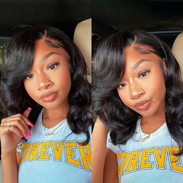Body Wave Short Bob 13*4 Lace Front Human Hair Wigs Pre Plucked Human Hair Wigs