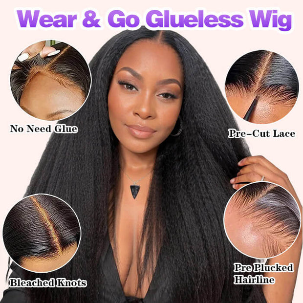 [2Wigs 26inch] Body Wave & Kinky Straight 3S Install 8x5 Closure HD Lace Glueless Wig