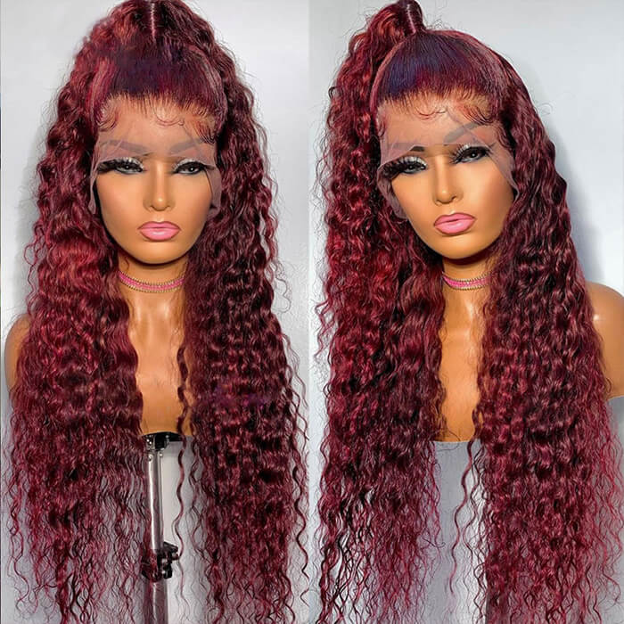 99j burgundy 13x4 hd lace front wig