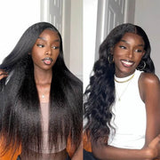[2Wigs 26inch] Straight & Kinky Straight 8x5 Zig Zag Pre Cut HD Lace Ready to Go Glueless Wigs