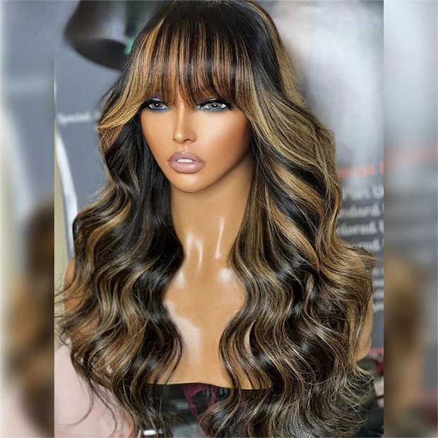 2Wigs = $189 | Water Wave Glueless Wig + Highlight Body Wave Wig With Bangs