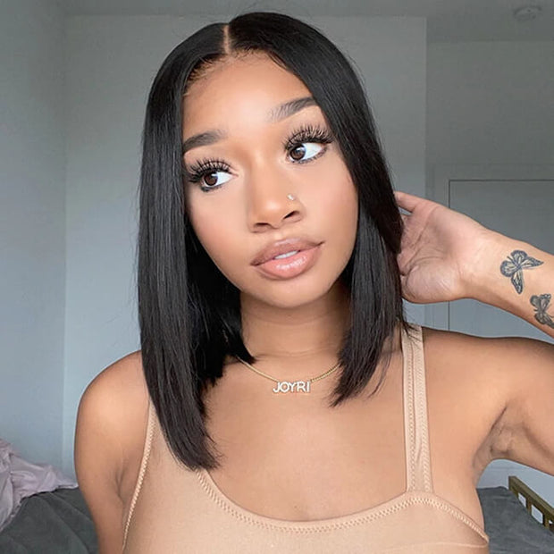 Straight Short BOB Wigs Bleached Knots Pre Cut 4*4 HD Lace 150% Full Density | VIP Special