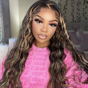 #1b/27 Blonde Highlight Wig Loose Deep Wave 13x4 HD Lace Front Wigs Virgin Human Hair