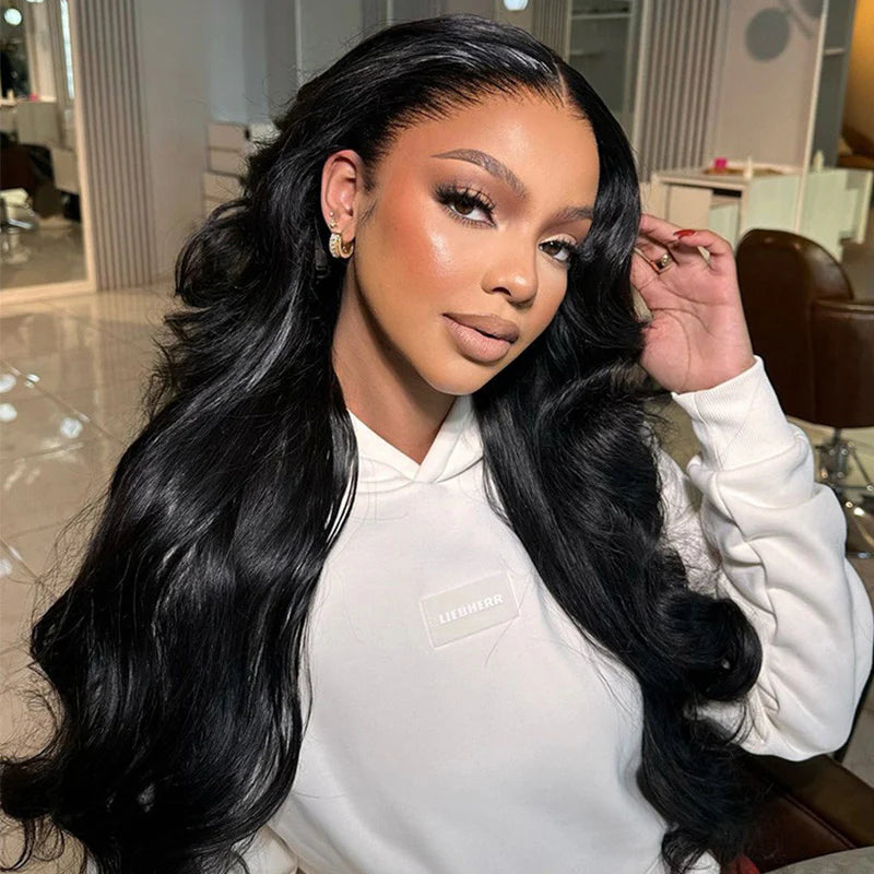 VALANROSE【NATURALBLACK】 26-inch 13x4 HD Lace Frontal Wig 100% Human Hair Wigs With