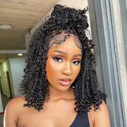 Knotless HD Lace Human Hair Braided Curly Wig Glueless 13x6 Frontal Lace Wigs Pre-Cut Lace