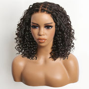 Short Boho Braids Wig Drawstring 13x6 HD Full Lace Frontal Human Hair Wigs for Black Women