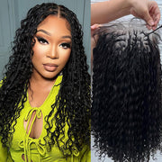 Knotless HD Lace Human Hair Braided Curly Wig Glueless 8x5 HD Lace Wigs Pre-Cut Lace