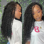 Knotless HD Lace Human Hair Braided Curly Wig Glueless 13x6 Frontal Lace Wigs Pre-Cut Lace