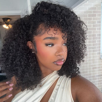 Clip In Drawstring Half Wig