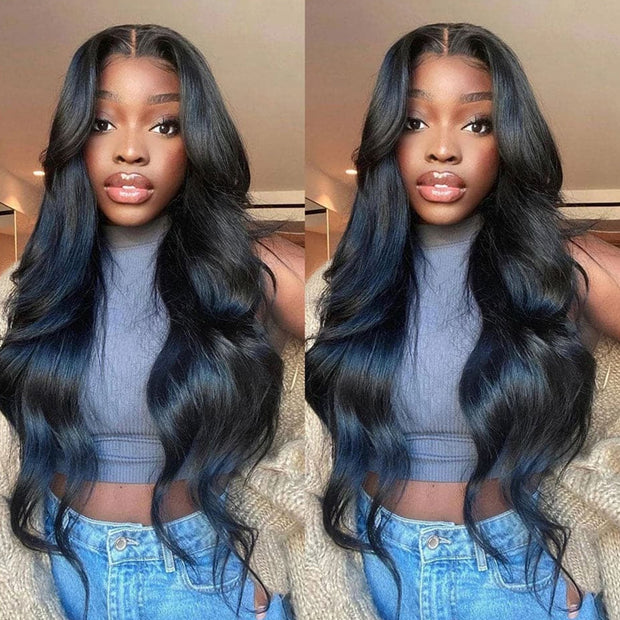 13x6 Full Lace Frontal Pre-Styled Loose Body Wave Wigs With Curtain Bangs Human Hair Pre Bleached Brailian Wigs For Women