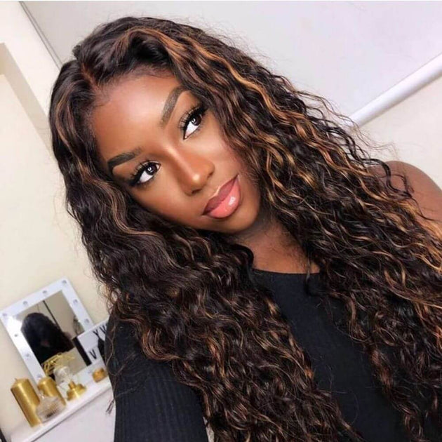 Highlights 360 Lace Frontal Invisi String Snug Fit Water Wave Human Ha ...