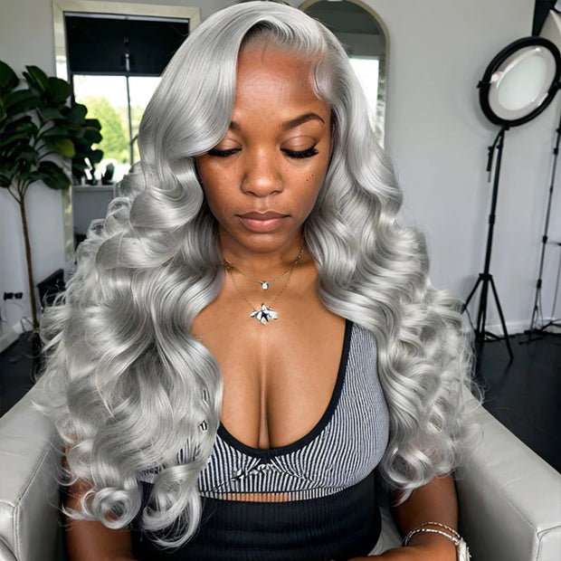 Gray human deals hair lace wigs