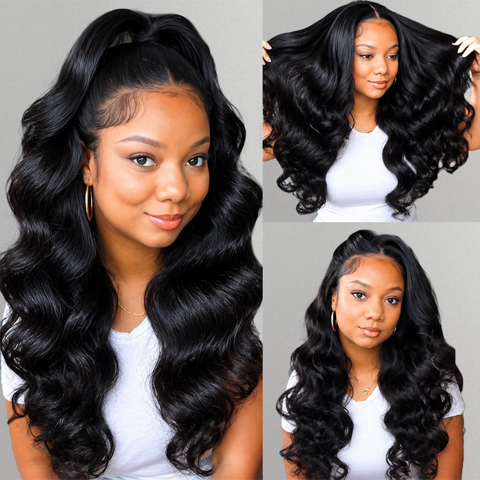 Pre-Curled Body Wave Full 13x4 13x6 Pre-Cut HD Lace Frontal Glueless Wig With Drawstring Cap