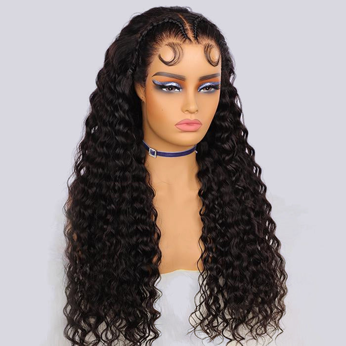 Butterfly Braids Wig Deep Wave 13x6 HD Lace Frontal Wig Pre Styled Pre Plucked