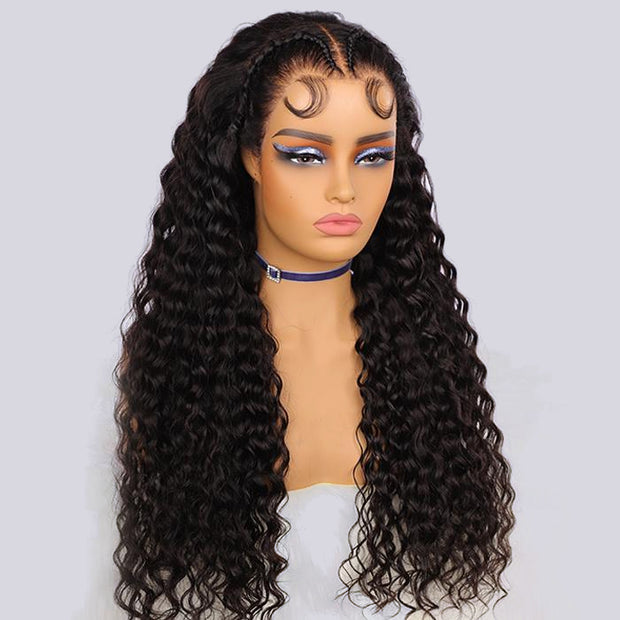 Butterfly Braids Wig Deep Wave 13x6 HD Lace Frontal Wig Pre Styled Pre Plucked