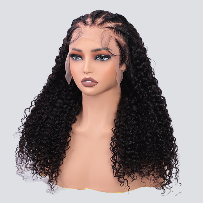 Pre Braided Curly Wig Glueless 13x6 Full HD Lace Frontal Wigs With Pre Bleached Knots Ready & Go Wigs