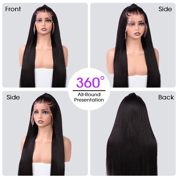 Pre Styled Human Hair 3 Part Pre Braided 13x6 HD Lace Frontal Wig Pre Bleached knots