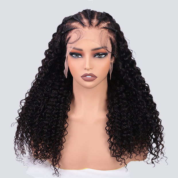 Pre Braided Curly Wig Glueless 13x6 Full HD Lace Frontal Wigs With Pre Bleached Knots Ready & Go Wigs
