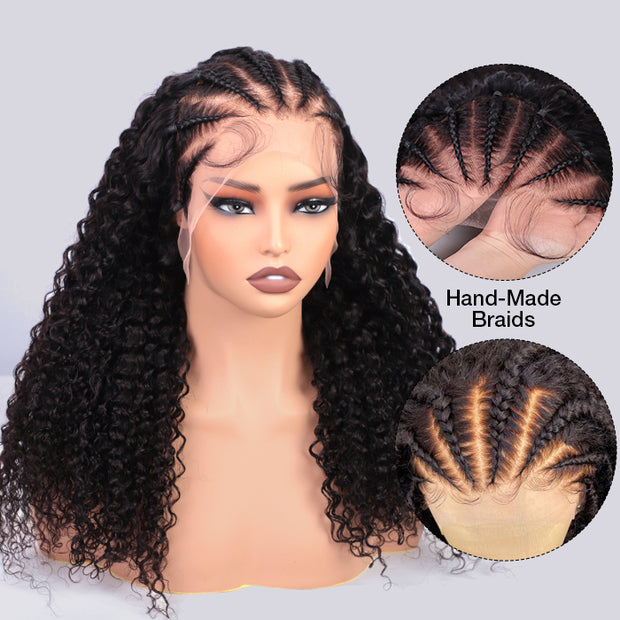 Pre Braided Curly Wig Glueless 13x6 Full HD Lace Frontal Wigs With Pre Bleached Knots Ready & Go Wigs