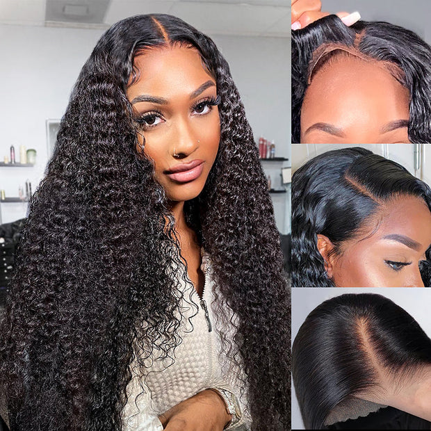 Curly Hair 4x4 5x5 Pre Cut HD Lace Closure Human Hair Wigs Wear & Go Glueless Wigs