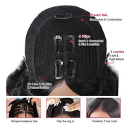 Beginnger Friendly Glueless V Part Human Hair Wigs No Leave Out Easy Install
