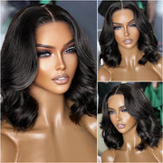 Hermosa Hair  Body Wave Short 5*5 Lace Closure Human Hair Wigs 150% Density Bob Wig