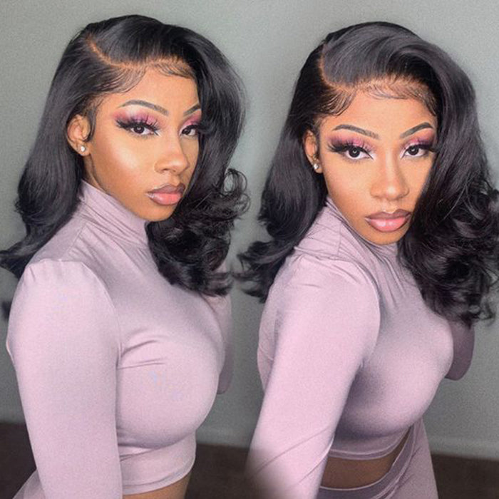 body wave short bob lace front wig