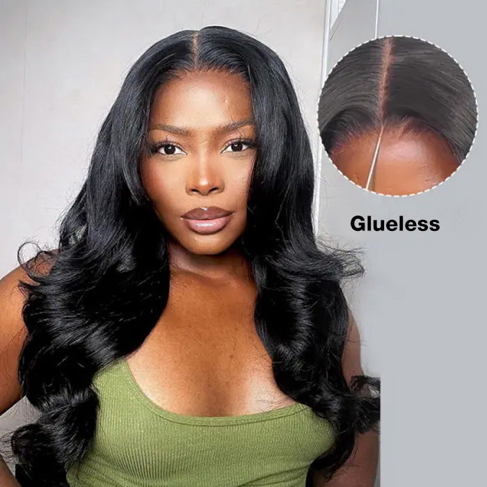 Body Wave Glueless Ready & Go Wigs Bleached Knots Pre Cut HD Lace Pre Plucked Hairline