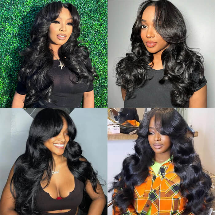 Face-Framing Curtain Bangs Body Wave Wig Glueless Pre Cut 8x5 HD Lace Ready To Go Wig Pre Plucked Pre Bleached