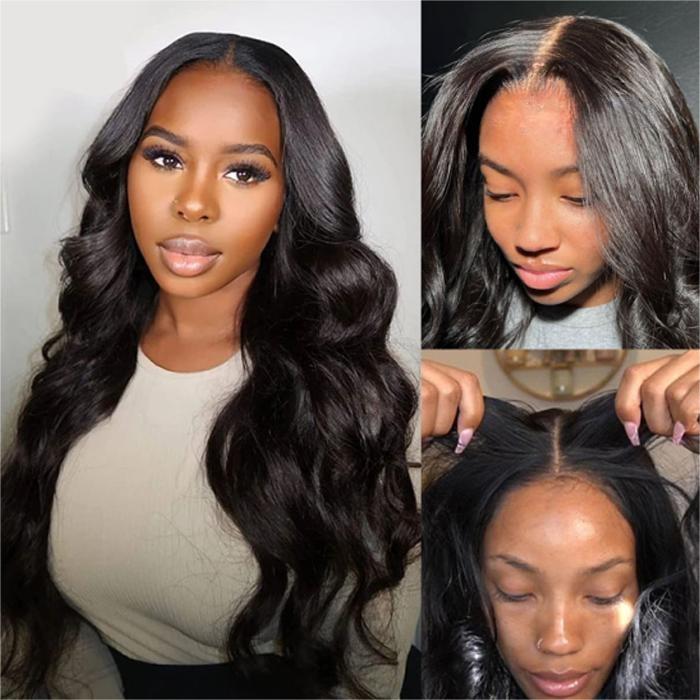Body Wave Glueless Wear & Go Wigs Bleached Knots Pre Cut HD Lace Pre Plucked Hairline