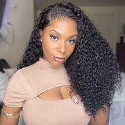 180% Density Curly Lace Front Wigs 13x4 HD Lace Frontal C Part Long Wig