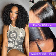 Ready To Go Glueless Curly Bob Wigs Pre Cut HD Lace Closure Wigs With Pre Plucked & Pre Bleached