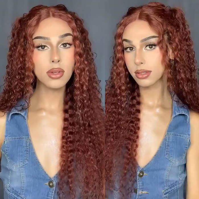 Reddish Brown 13x4 Lace Frontal & 8x5 Closure Wig Put On and Go Glueless Wig Human Hair