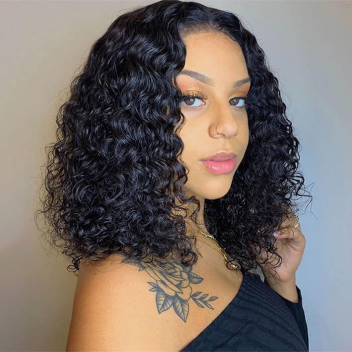 14 inch wig Straight Body Wave Water Wave Deep Wave Curly Bob Wig Hermosa Hair