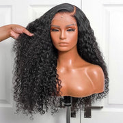180% Density Curly Lace Front Wigs 13x4 HD Lace Frontal C Part Long Wig