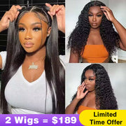 2Wigs = $189 | 13x4 HD Lace Straight Wig + 8x5 Glueless Deep Wave Wig
