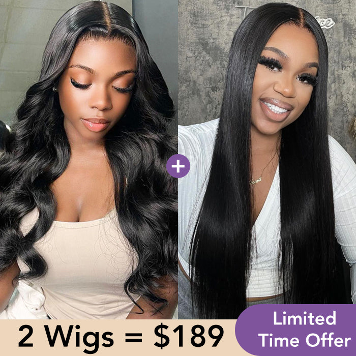 2Wigs = $189 | 8x5 Glueless Body Wave Wig + 8x5 Glueless Straight Wig