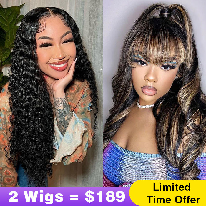 2 Wigs 2 Wigs=$189|20 Inch 5X5 Pre Cut HD Lace Water Wave+18 Inch  main image 3