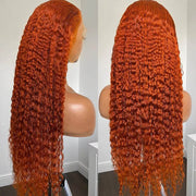 ginger orange deep wave hd lace wig