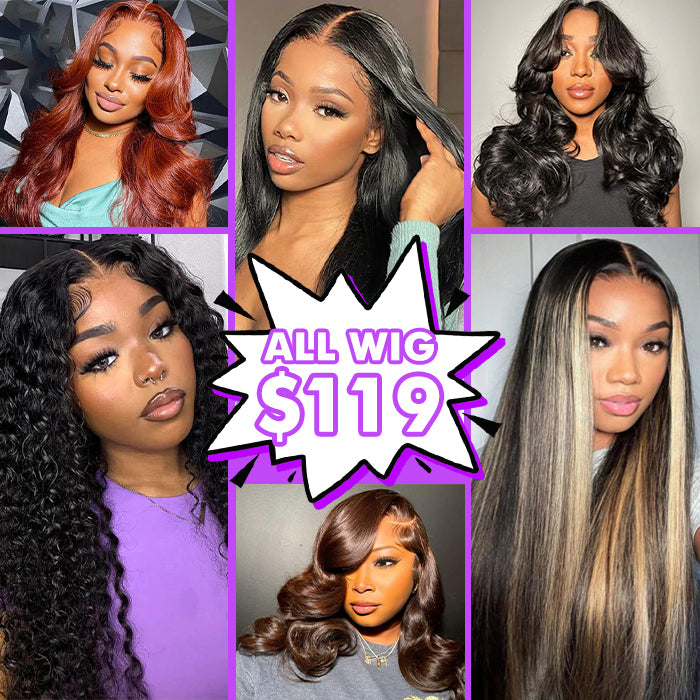 Flash Sale $119 For 13x4 HD Lace  Front Wigs Human Hair Lace Frontal Colored Wigs