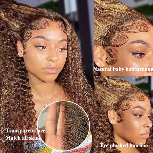 +$9.9 Get A Wig | Highlight Water Wave Drawstring 13x6 HD Lace Front Wigs Virgin Human Hair Pre-Cut Lace 220% Density