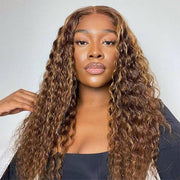 +$9.9 Get A Wig | Highlight Water Wave Drawstring 13x6 HD Lace Front Wigs Virgin Human Hair Pre-Cut Lace 220% Density