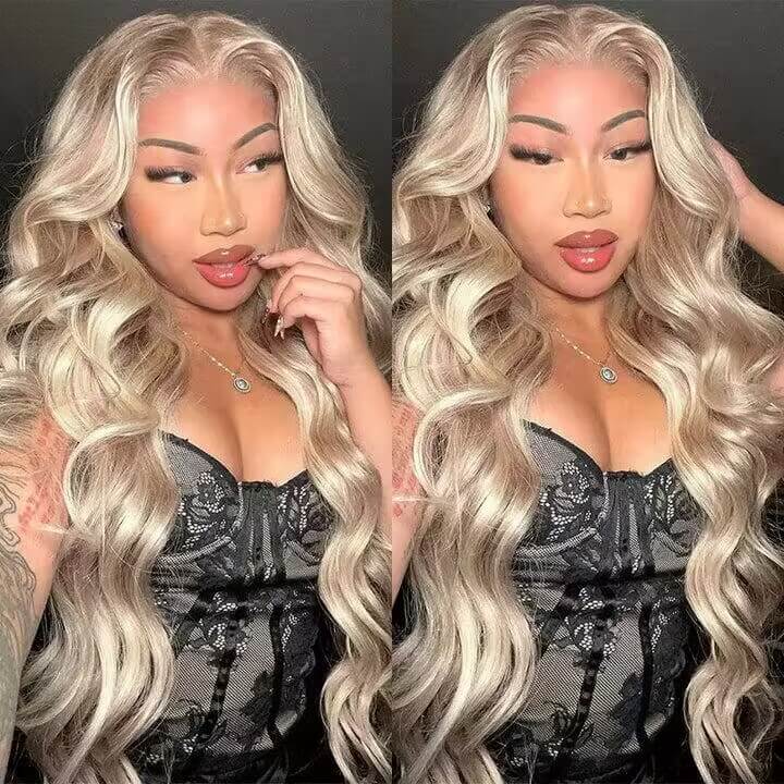 Barbie Blonde Highlight Lace Front Wigs #18/613 HD Transparent 13x4 13x6 Lace Frontal Human Hair Wigs