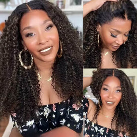 M1B/27 Balayage Highlight 13x6 Glueless HD Lace Front Wig Body Wave Straight Pre Plucked Colored Human Hair Wigs