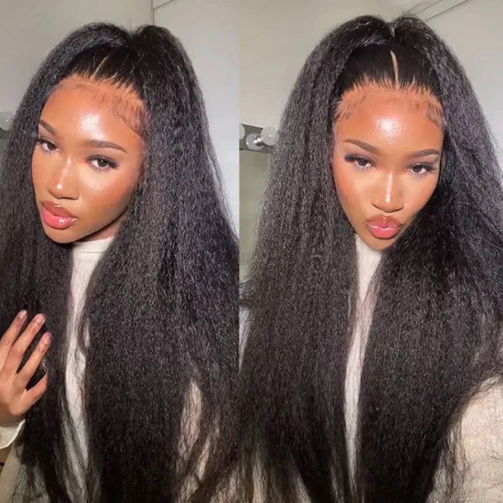 Kinky Straight Human Hair 13x6 Glueless Undetectable HD Lace  display picture 1